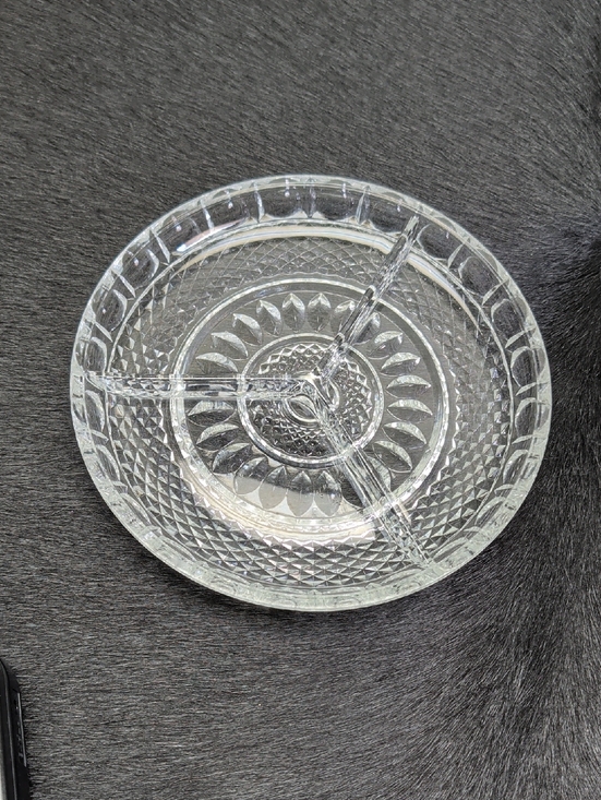 Other - Lead Glass Relish Tray 3 Compartment